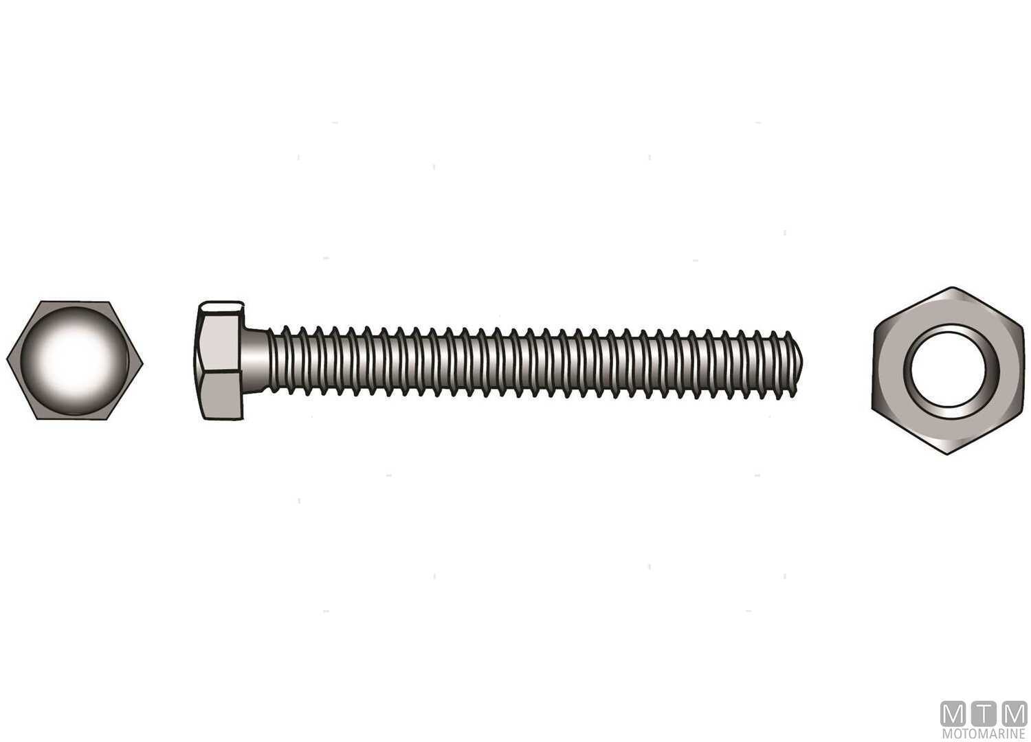DIN933 Hex Head Machine Screws with Nuts Stainless Steel A4 m6x50 4 Pcs-img793305020_.jpg