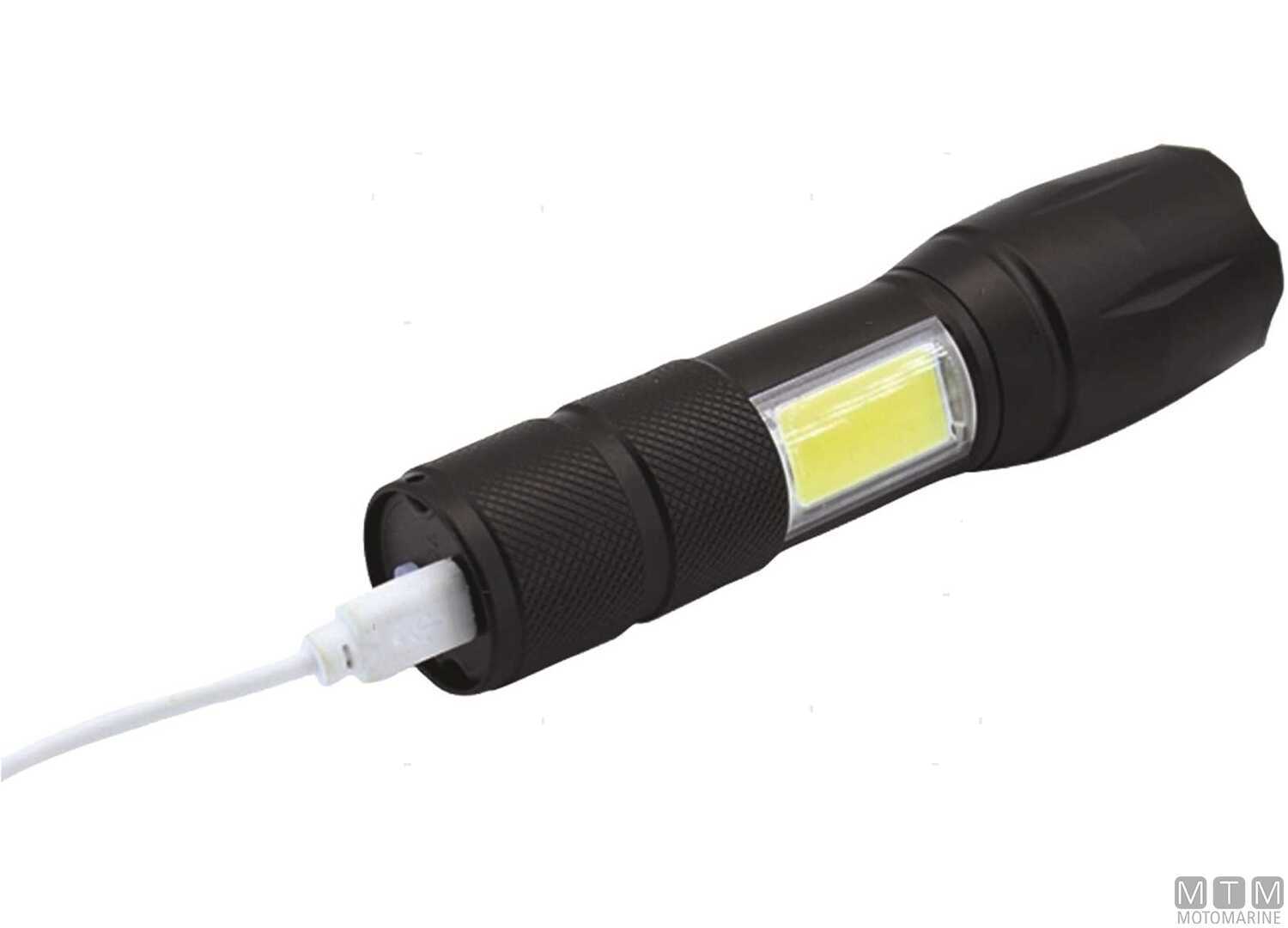Torcia Led Ricaricabile in Alluminio Nera l13cm-img2120420_.jpg
