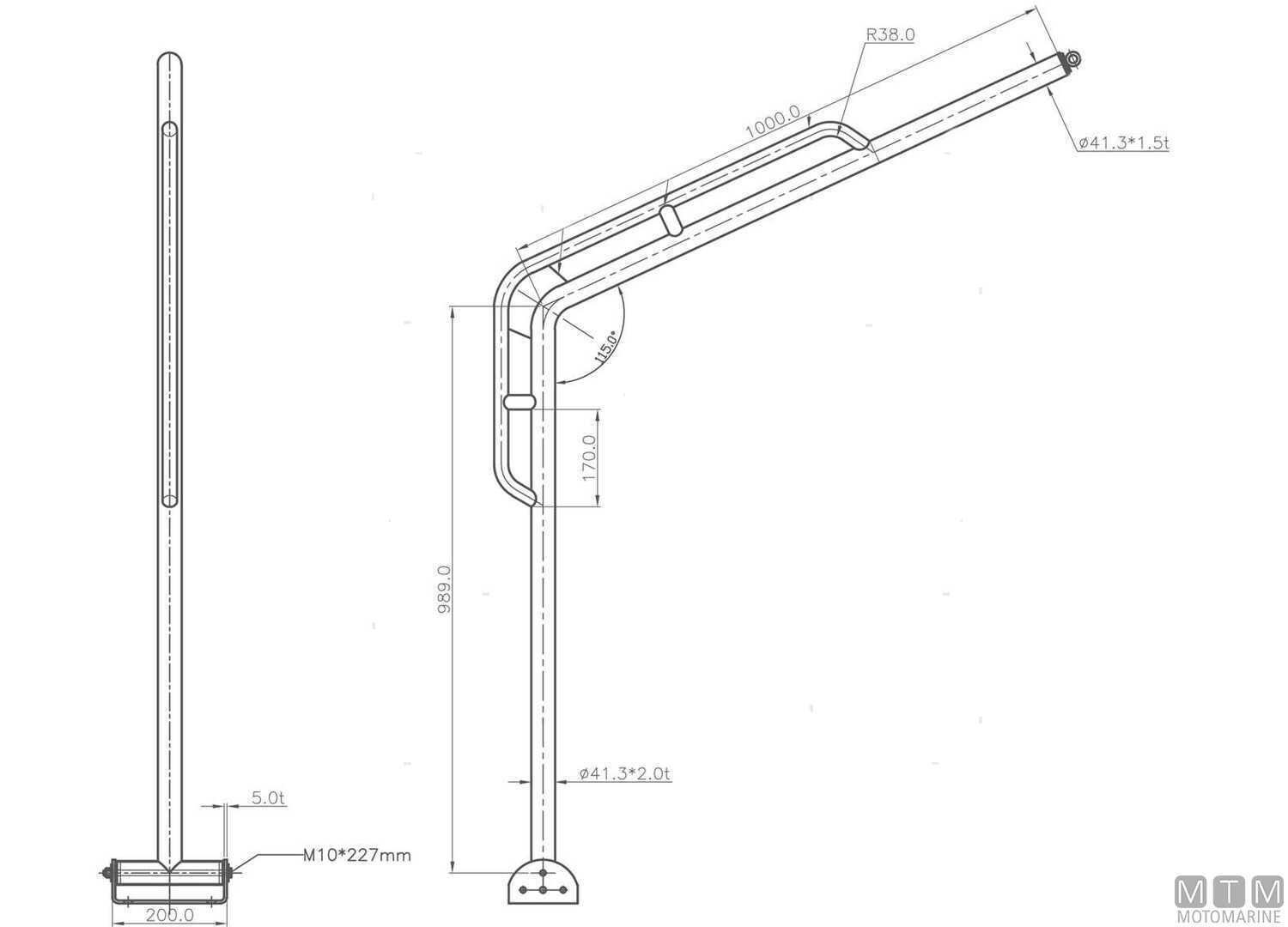 Pair of Davits with Base D42 Mm Stainless Steel 316-img0600020_1.jpg
