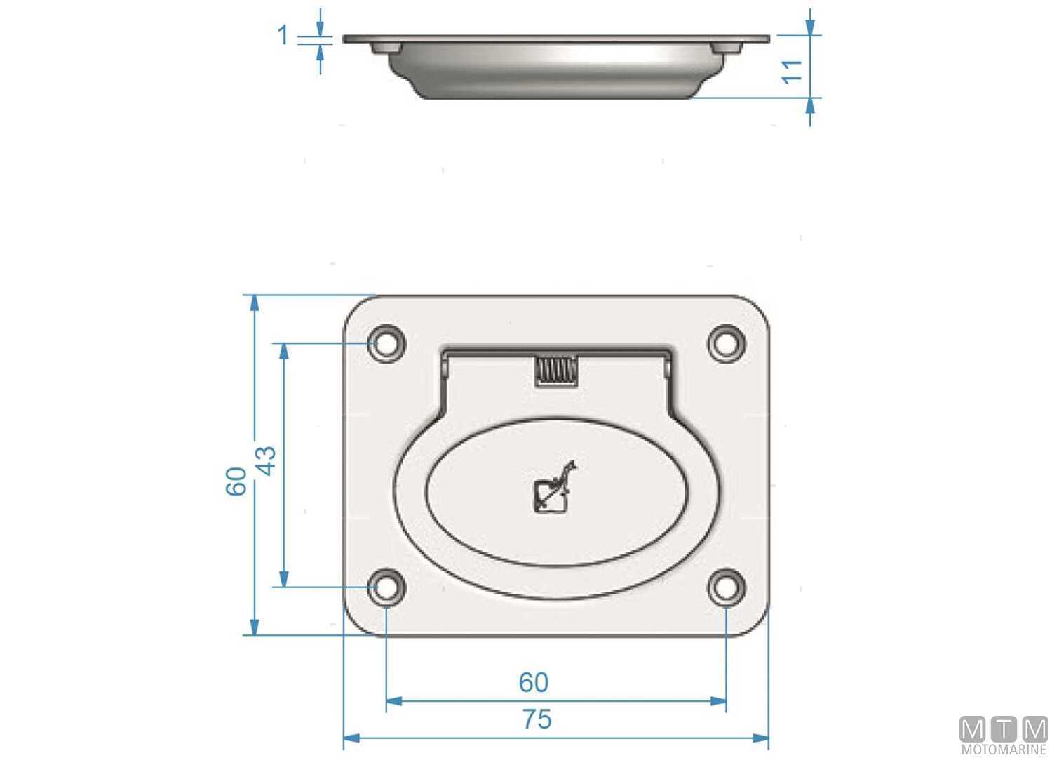 Roca Stainless Steel Flush Mount Lifting Handle 75x60mm-img0340412.jpg