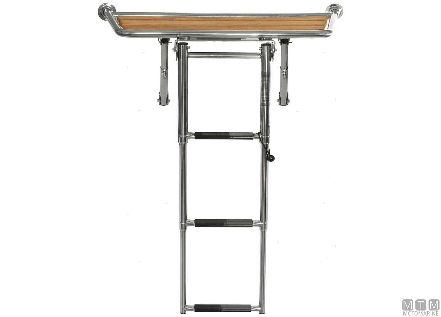 Plancia 78x40cm con Scaletta 3 Gradini Acciaio Inox e Teak-img0511408_1.jpg