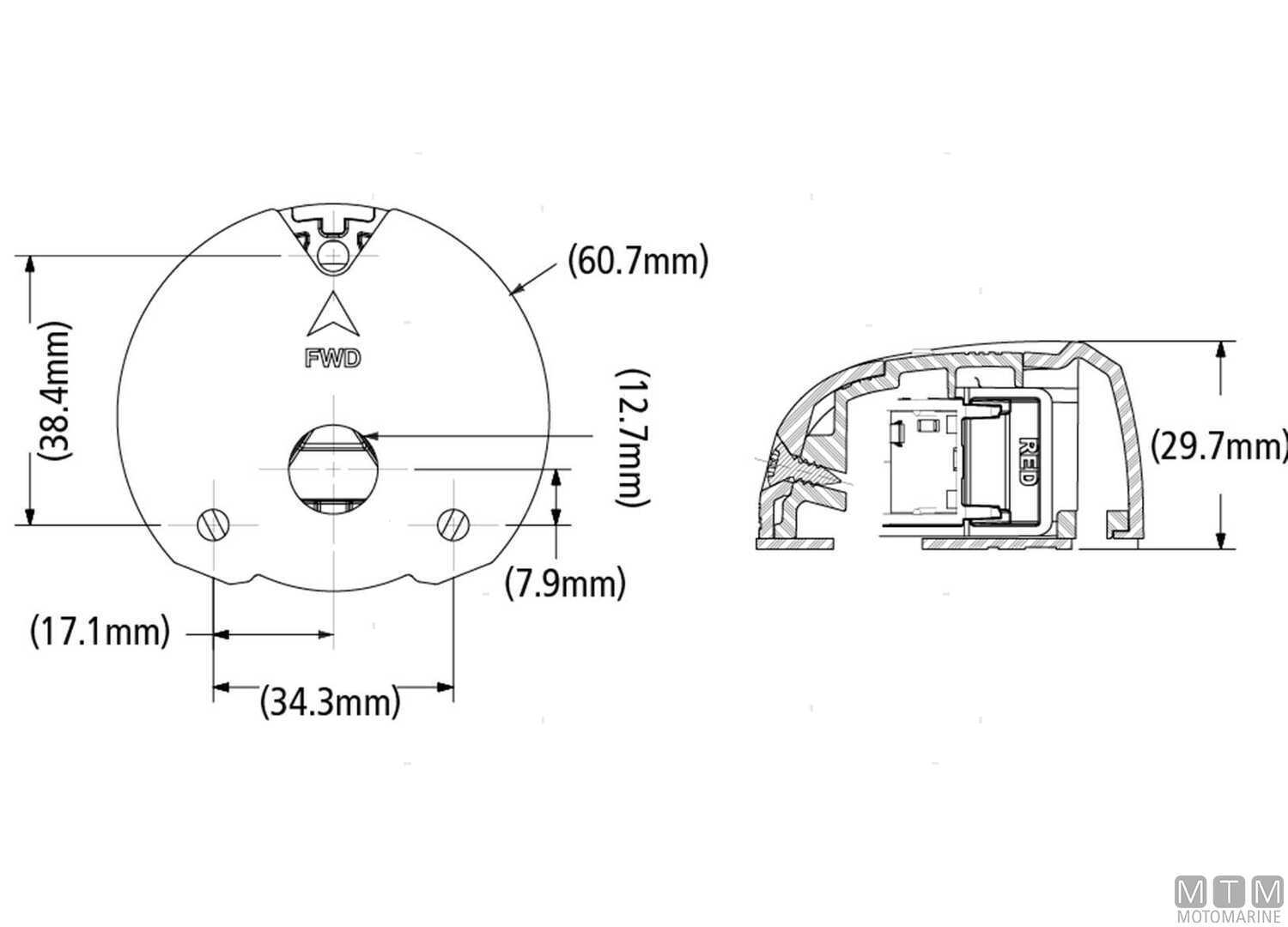 Coppia Fanali di Via Laterali Led Rosso e Verde Attwood Acciaio Inox-img2111600_.jpg