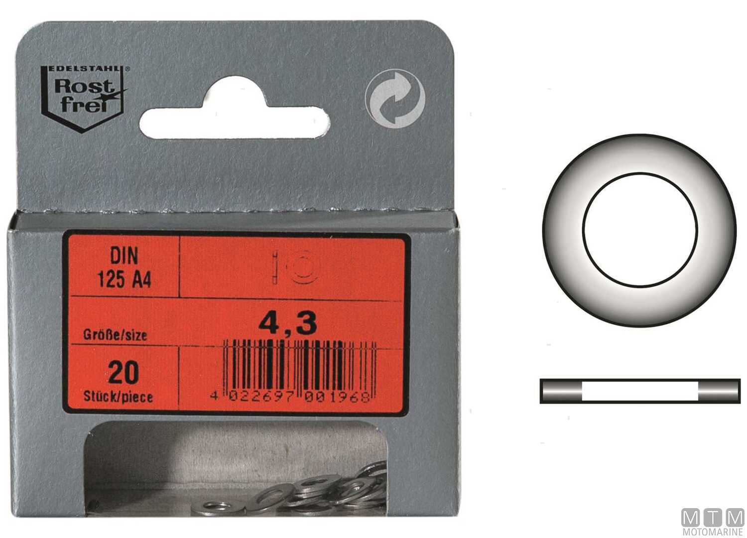 Image DIN125 Flat Washers Stainless Steel A4 3.2 30 Pcs