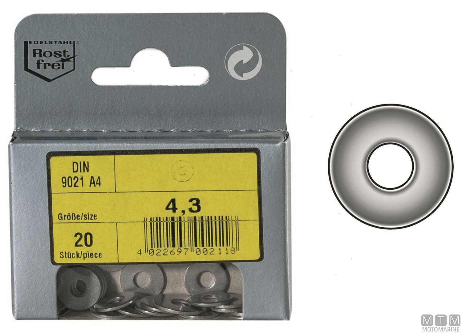 Image Rondelle 3X Foro 9021 Inox A4 3.2 20PZ