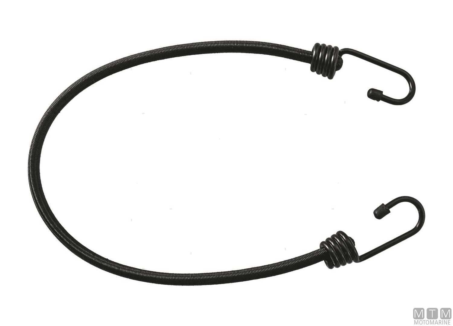 Image Black Stainless Steel/rubber Shock Cord with 2 Hooks &Oslash;6mm 30cm