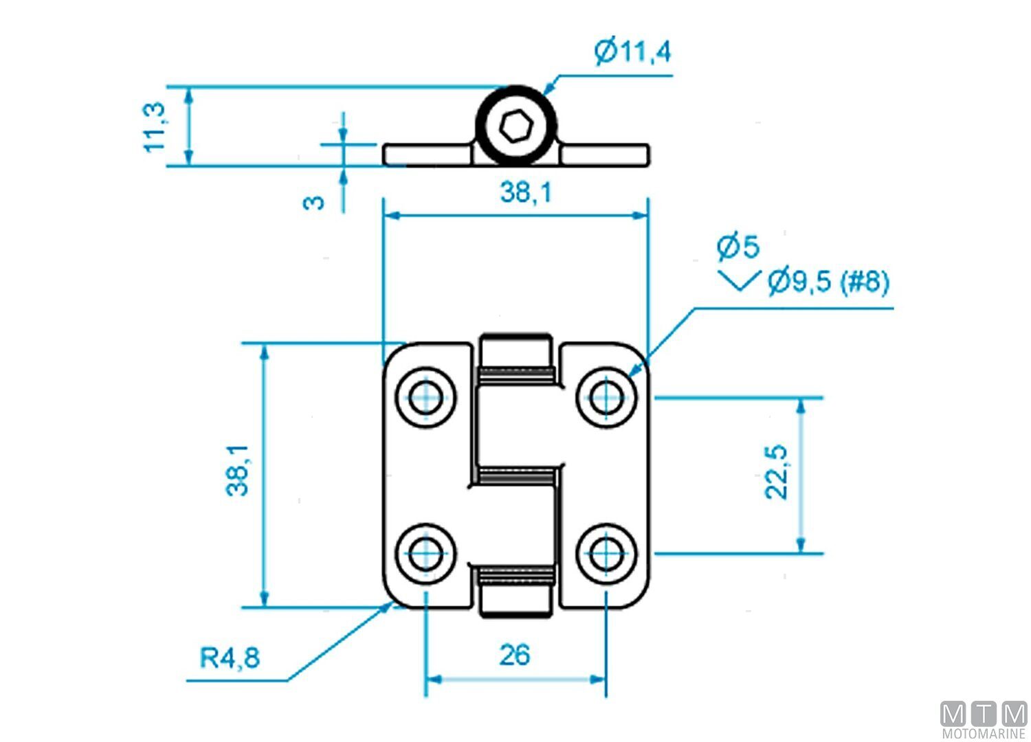 Cerniera Frenata Roca 38x38mm in Acciaio Inox 316-img0451000_2.jpg