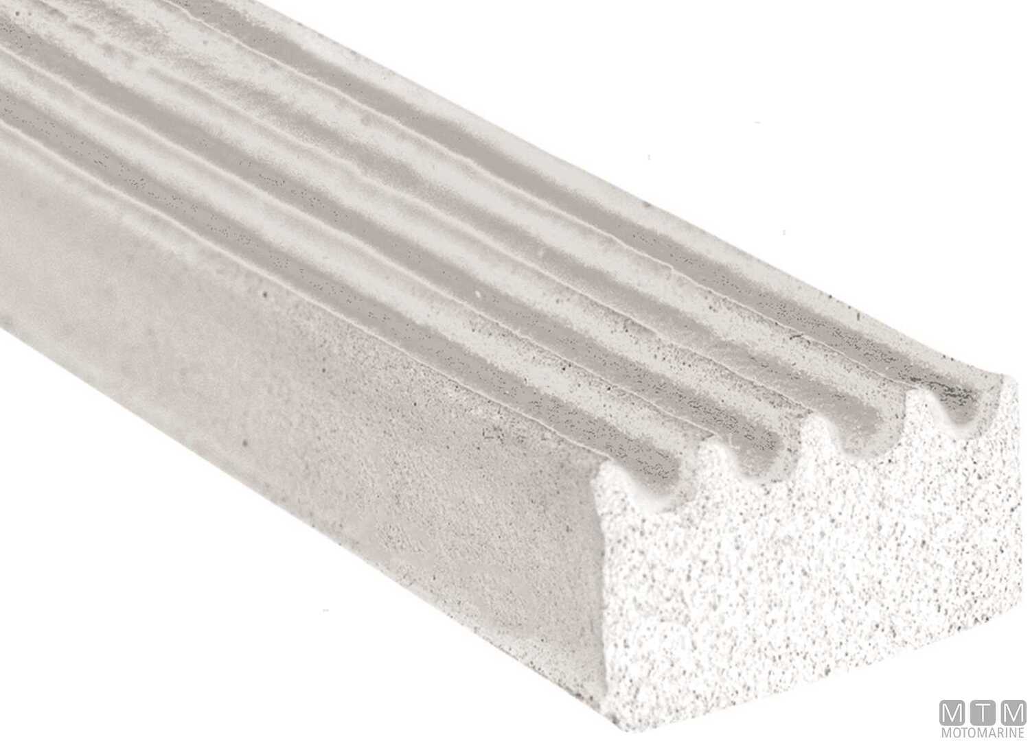 Image Guarnizione Trim-lok Ribbed Rubber Bianco 19mm Adesivo Ht 15m