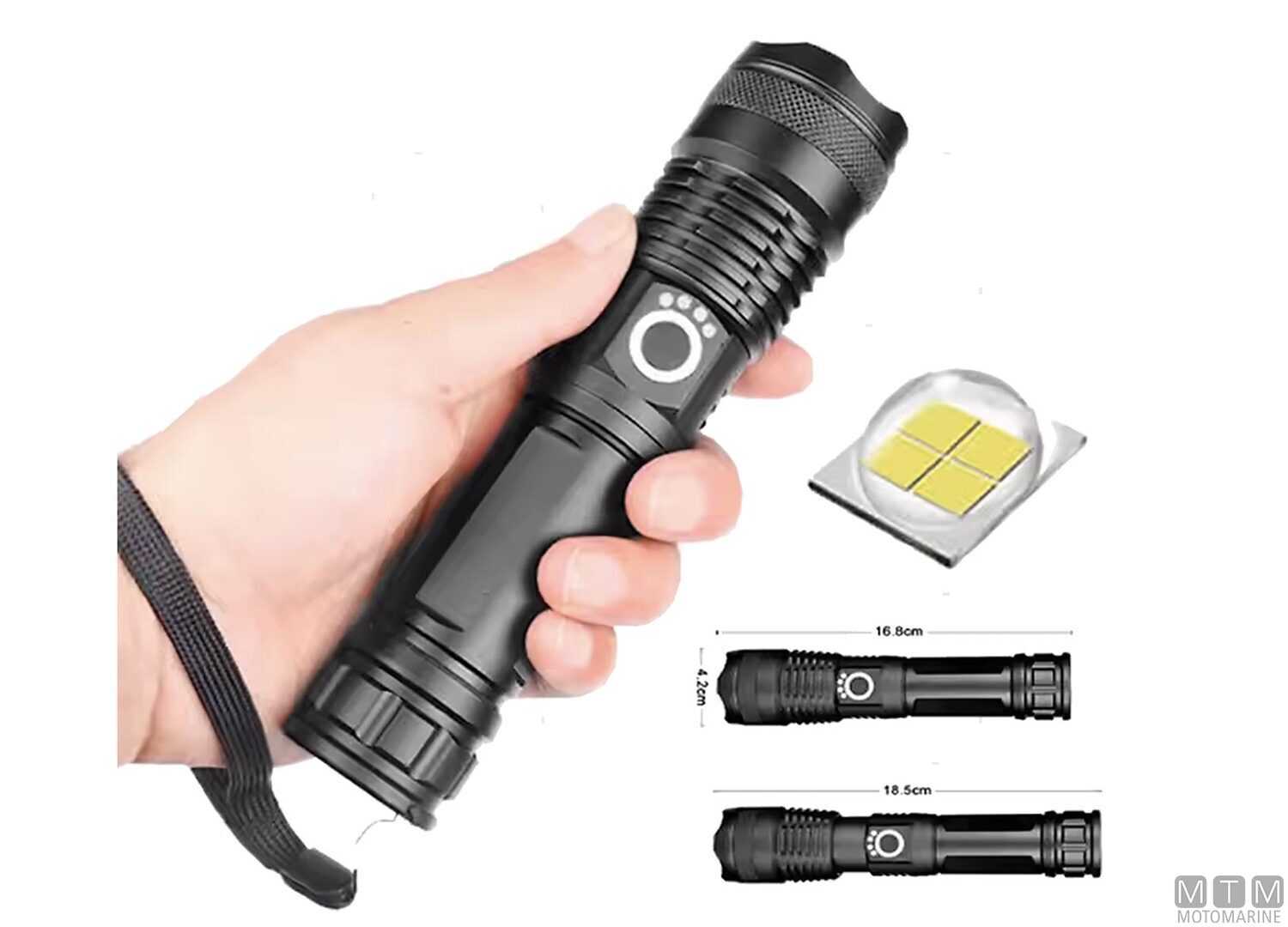 Black Aluminum Led Torch with Zoom Focus l17cm-img2120425_.jpg