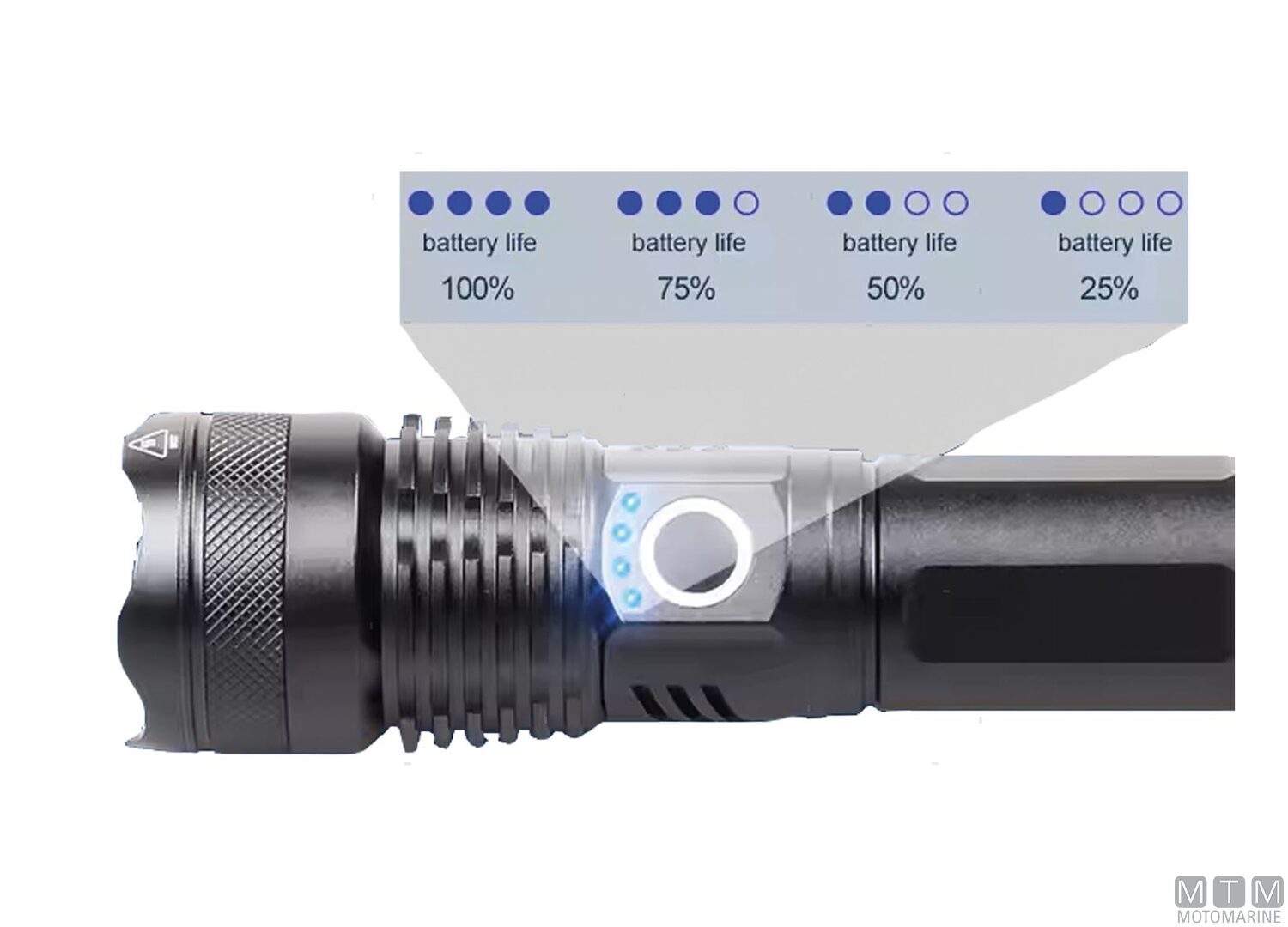 Black Aluminum Led Torch with Zoom Focus l17cm-img2120425_1.jpg