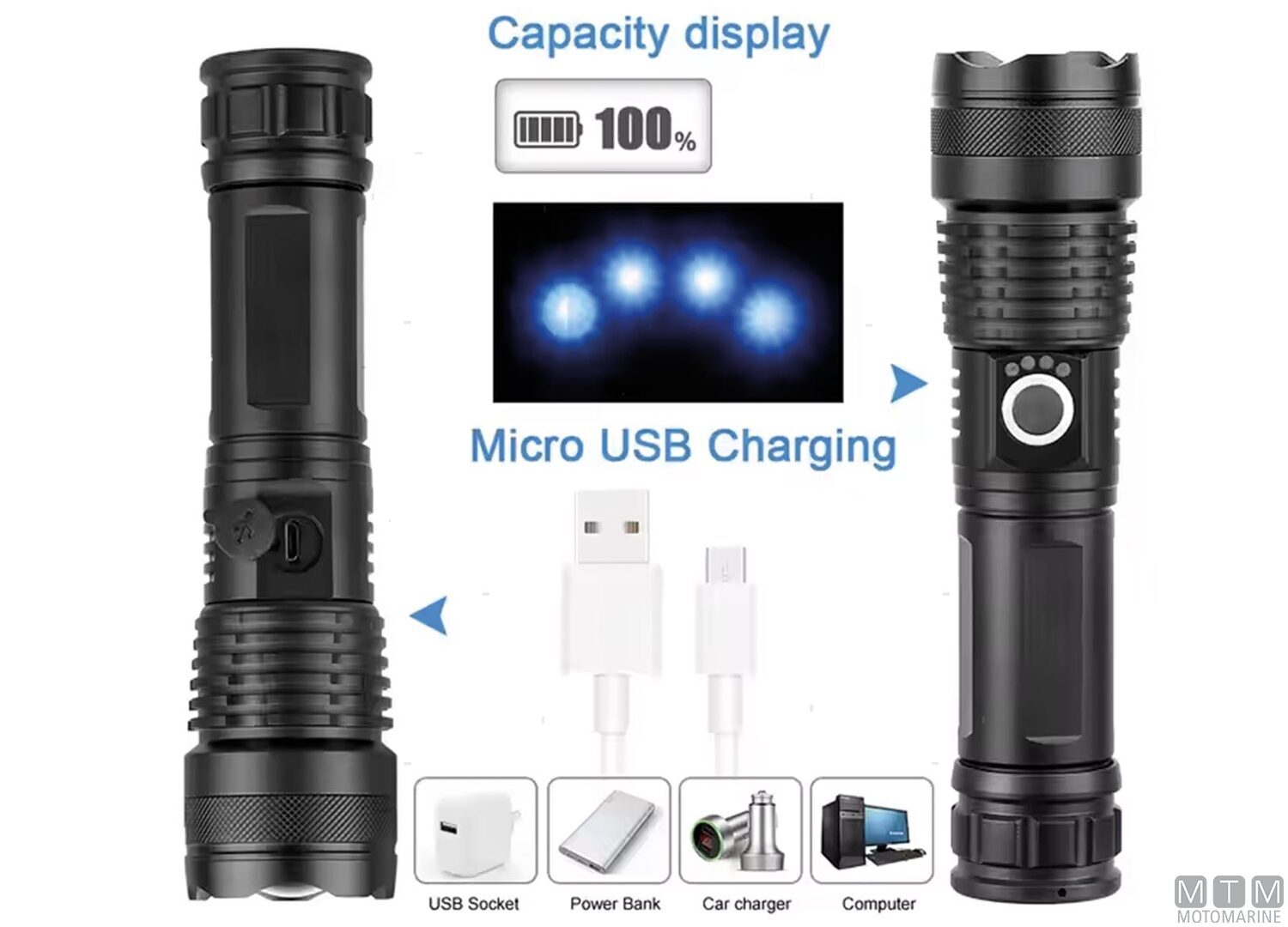 Black Aluminum Led Torch with Zoom Focus l17cm-img2120425_3.jpg