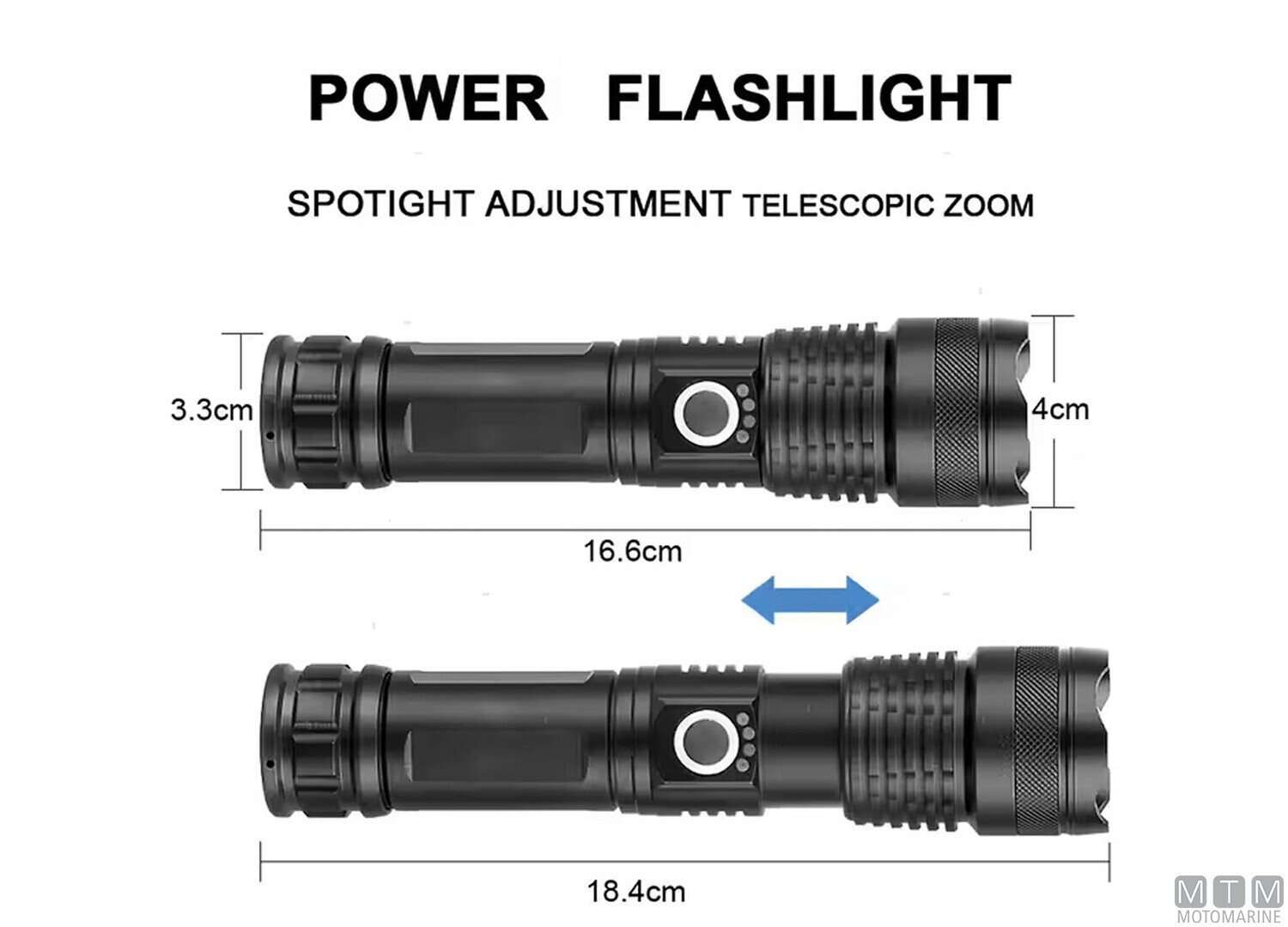 Black Aluminum Led Torch with Zoom Focus l17cm-img2120425_4.jpg