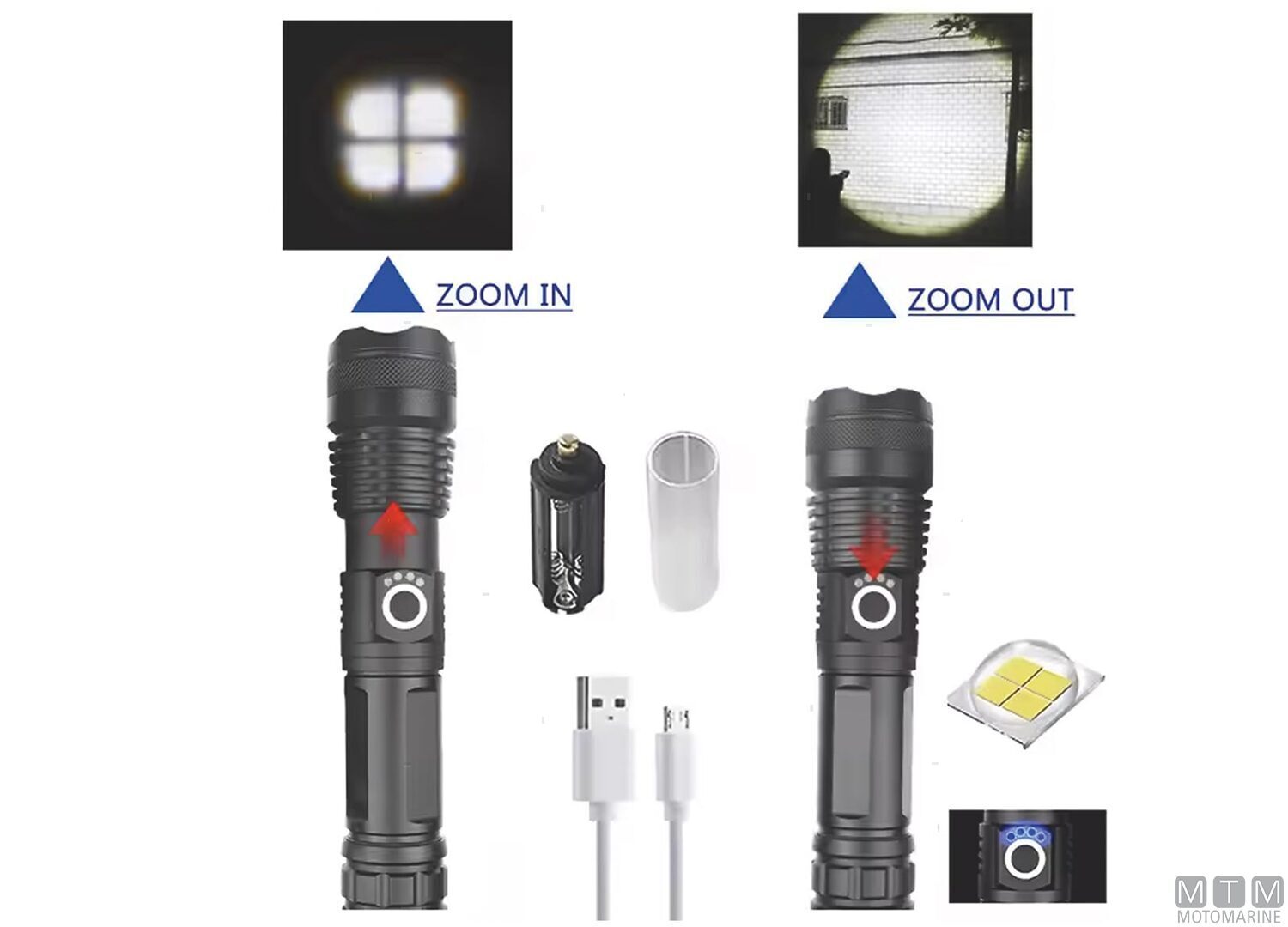 Black Aluminum Led Torch with Zoom Focus l17cm-img2120425_5.jpg