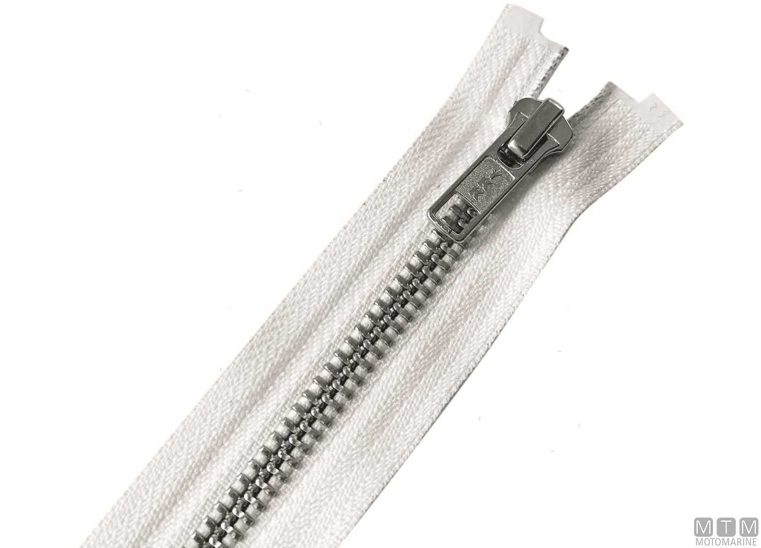 Ykk Zipper 100cm Stainless Steel White