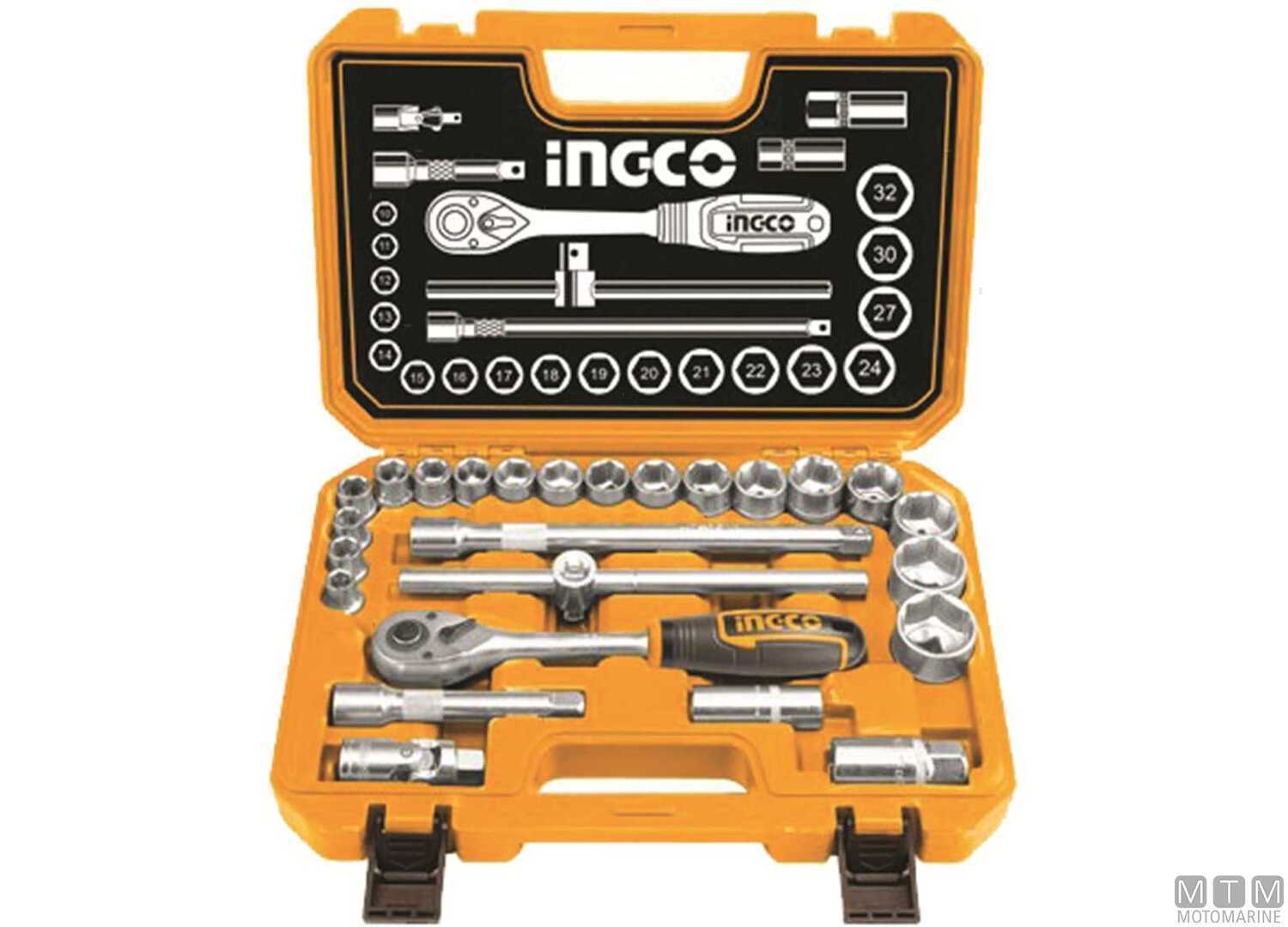 Image Case 1/2 Ratchet and Sockets 10-32mm Set 25pcs