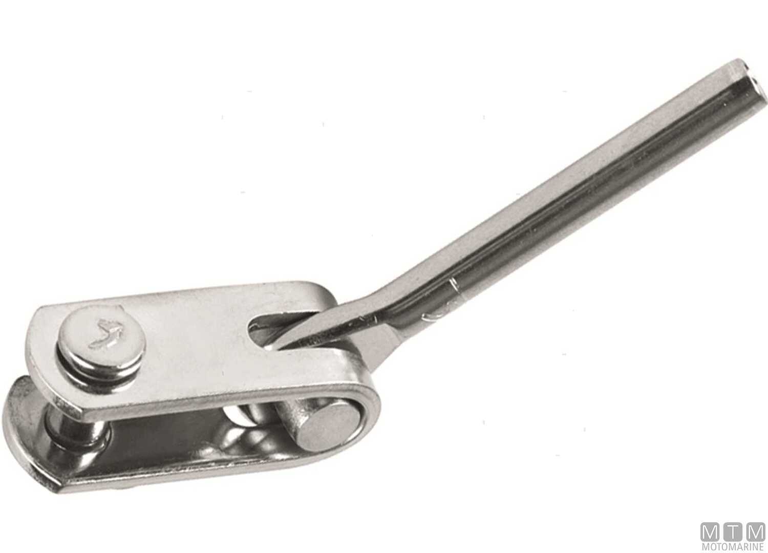 Image Terminale a Pressare Blue Wave Cavo D4mm a Forcella Snodata in Acciaio Inox 316 P8